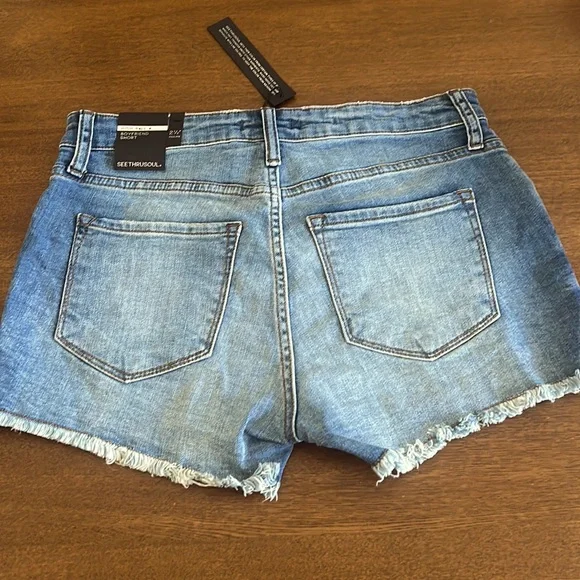 Seethrusoul NWT High Rise Boyfriend Shorts - Picture 1 of 9